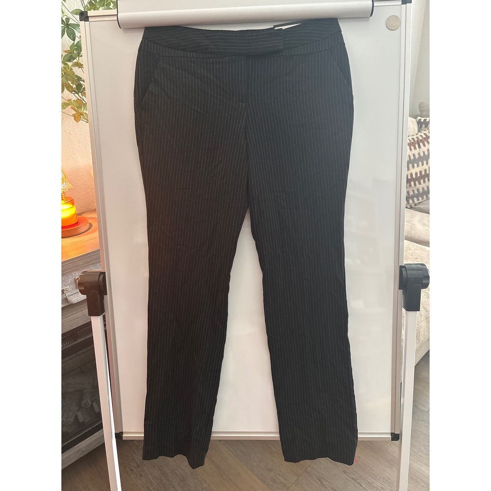 Worthington Modern Fit Pinstripe Dress Pants Black Petite 8P NWT Professional‎